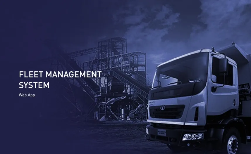 Dark indigo fleet management dashboard showing live fleet status, vehicle counts and trip costs